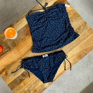 Gap dark blue white polka dot Bathingsuit